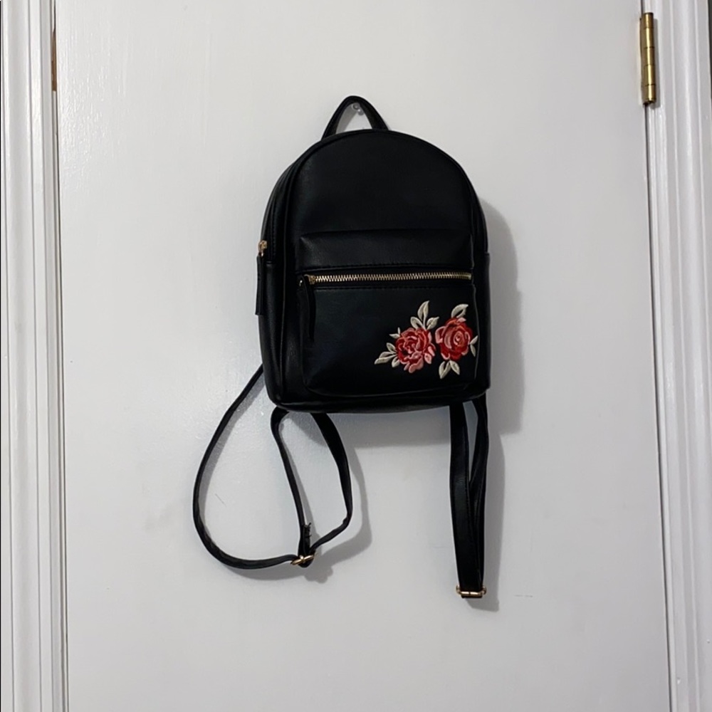 Embroidered Rose Mini Backpack - Picture 2 of 6